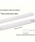 Quiet Drawer Slides With Punch Free Track System And Side Mount Rails Easy No Drill Installation for cabinet storage, 2 pcs.