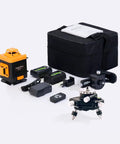 4D Self Leveling Laser Level With Bright Green Cross Line, 360 Degree Rotating Base, Auto Level Alerts, Manual Mode For Pro-Grade DIY Alignment, Fine Tuning Knobs For Exact Angles, High Visibility Cross Line Laser kit with case, tripod, battery and remote