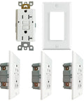 GFCI Outlet 20 Amp Weather Resistant Tamper Resistant Self Test Receptacle With Copper Clip UL Listed White Pack Of Four