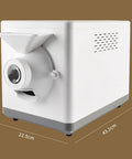 No Sweat Automatic Coffee Bean Roaster Featuring One Click Roast Cycle And Precision Temperature Controls For Even Browning and Top Shelf Flavor For Commercial Cafes side view with dimensions shown.