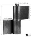 Heavy Duty Weld On Gate Hinges 3.2 Inch 5mm Steel 440 Lbs Capacity Detachable Pin Weldable For Easy Installation Scale Free Construction Pack Of 4 Ideal For Outdoor Gates And Industrial Applications with measurement details