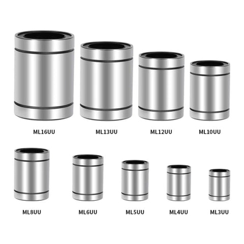 Smooth As Butter Linear Ball Bearing Set For CNC And 3D Printer Builds High Precision Low Friction Guides Easy Install And Durable Steel Bearings For Pro Makers And DIY Enthusiasts, ML3UU-ML16UU set