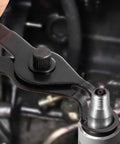 Close-up of Snap Ring Pliers Set 10 Piece Kit For Internal And External Retaining Rings showing application on machinery