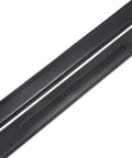Mens Leather Ratchet Belt Strap Replacement One And Three Eighths Inch No Holes Black Belt Strap For Buckle Forty Millimeter Width