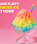 Glowing Electric Snow Cone Maker For Home Use Quick Ice Crusher With 2 Easy Clean Molds Perfect Summer Party Dessert Station compact bowl with rainbow shaved ice and straw