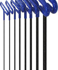 Cushion Grip Hex T Key Allen Wrench Set, 8 Piece Metric MM Sizes 2, 2.5, 3, 4, 5, 6, 8, 10, 9 Inch Shaft, Pro Grade USA Made Tools