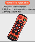 Heavy Duty Q600 Industrial Wireless Crane Remote Control Kit featuring reinforced nylon shell and six buttons for electric lift hoist.