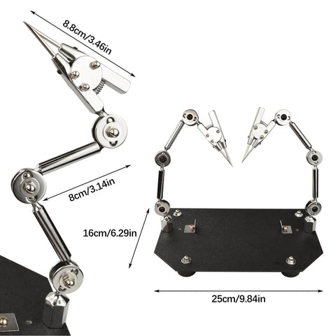 Pro Grade Heavy Duty Welding Fixture Clip With Double Clip Clamp, Adjustable 360 Degree Swivel Jewelry Welding Table Clip For Soldering