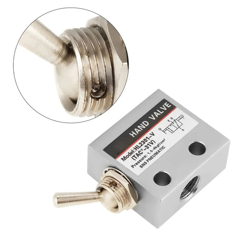Three Way Two Port Pneumatic Toggle Valve With Hand Knob Control For Air Lines Easy To Install In Any System Mechanical Valve HL2301