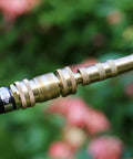 Close-up of Solid Brass Garden Hose Quick Connect Fittings Three Quarter Inch GHT Internal Thread, Female and Male Adapters
