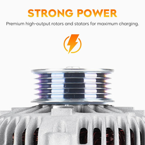 Close-up of Heavy-Duty 3.4L V6 Alternator Replacement For 1999-2002 4Runner, 2000-2004 Tacoma, And 2000-2002 Tundra pulley