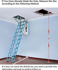 Heavy Duty Electric Attic Ladder Pull Down Loft Stair With Remote Control Auto Deploy Scissor Lift showing measurement guide.