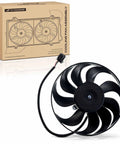 Engine Radiator Cooling Fan Assembly For Audi TT VW Jetta Beetle Golf 18 Liter Direct Bolt In right side view with 9 blades.