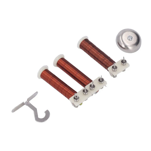 Must Have Electromagnetic Induction Coil Kit For Physics Labs Includes helical coils, electric bell, and hook in metal