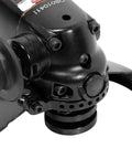 Detail view of the Badass 1.3 Horsepower Air Angle Grinder With 4.5 Inch Grinding Wheel And Swivel Guard.