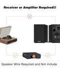 Image showing connection setup for Passive Bookshelf Speakers With 4 Inch Woofer And 1 Inch Silk Tweeter, amplifier required.