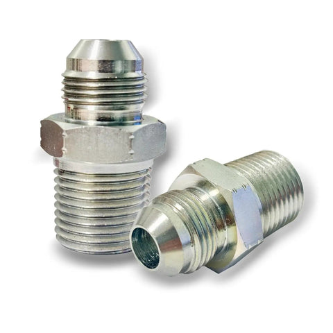 Half Inch JIC Male To Half Inch NPT Male Hydraulic Fitting Built Tough Heavy Duty Carbon Steel SAE 37 Degree Flare Pipe Adapter