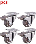 Four Piece Furniture Casters With Soft Rubber Swivel Wheels Features Smooth Rollin Glide And Solid Shock Absorption, set of four.
