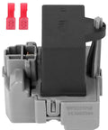 Two Piece Fridge Start Kit With PTC Relay And 12uF 250V Run Capacitor For Kenmore And Maytag Fridges, gray relay and red connectors