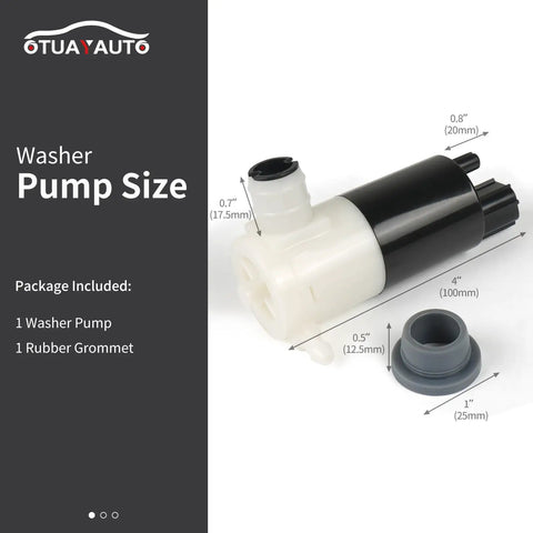Windshield Washer Pump Replacement Fits Ford F150 Taurus Fiesta Dodge Ram 1500 3500 Neon Jeep Grand Cherokee With Grommet Easy Install OEM
