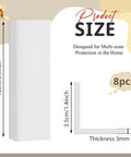 Baseboard Corner Blocks Self Adhesive Rubber Safety Protectors for Walls and Furniture Edge Guard Cushions White 8 Pieces