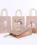 Bulk 500 Pack Heavy Duty Kraft Paper Bags 10x13 Inches With Handles 10x5x13 Inches Brown Gift Shopping Retail Bags Recycled Paper Bags For Parties And Gifts with whimsical designs.