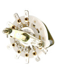 1 Pole 8 Position Rotary Switch Band Selector For Radio TV And Industrial Equipment Single Deck Channel Switcher 10mm Thread 12mm Shaft Narrow Contact Configuration For Electronics Projects, side view