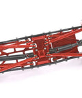 Axial SCX24 C10 1/24 RC Crawler Aluminum Alloy Suspension Rod Links Set Red Upgrade Parts CNC Machined For Lightweight Tough Rugged Performance And Durable Build For Serious Off Road Use, underside chassis view