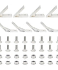 Heavy Duty 15 Series Aluminum Extrusion Hardware Kit With 4Pcs 45 And 135 Degree Angle Brackets Plus T Slot Nuts And Bolts For Super Stable Diy Builds, featuring white angle brackets and steel bolts.