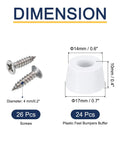 Round Synthetic Rubber Feet Bumpers With Built Threaded Screws Super Grippy Non Slip Cushions with screws dimensions.