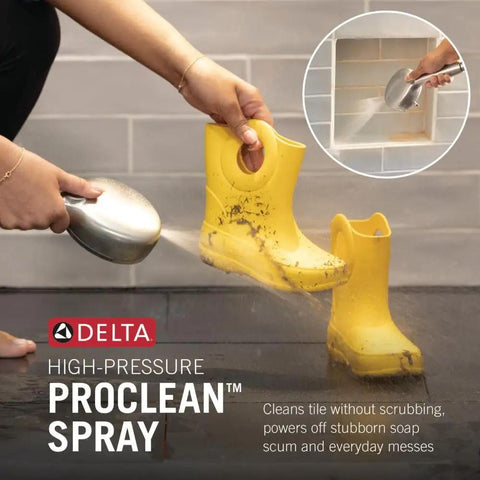 Heavy Duty Two In One Dual Shower Head With Killer High Pressure Spray And Detachable Handheld Sprayer Boasting Slick Five Settings Brushed Nickel Finish For Quick Tile Scrubbing And Luxury Home Refresh