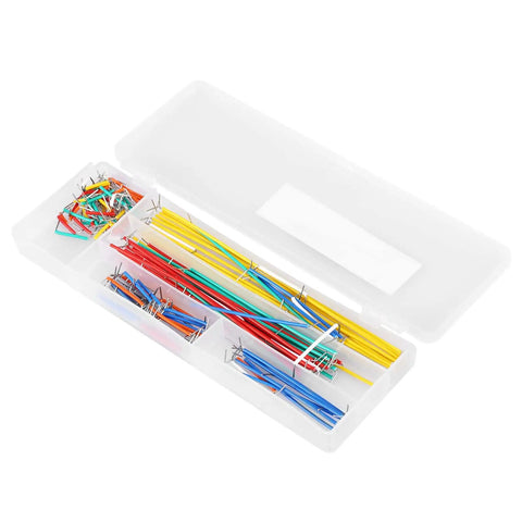 Starter DIY Electronics Jumper Wire Kit With 140 Pcs Assorted Male To Male Breadboard Wires in storage box