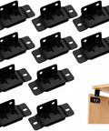 10 Pack Stainless Steel Furniture Connectors for Heavy Duty Corner Braces, Removable Desk and Table Brackets with Screws shown in use