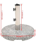 Granite Round Parasol Base, 44.1 Lb Umbrella Stand For Garden Patio Beach with sand-weighted stone and steel tube