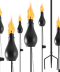 Six Pack Outdoor Metal Torches With 3 Prong Grounded Stakes Extra Large 59 Inch Citronella Torches For Patio Pathway Garden Parties