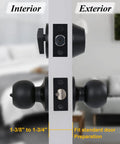 2 Sets All Keyed Alike Entry Knobs And Single Cylinder Deadbolt Matte Black Exterior Front Door Lock With Same Keys For Easy Access