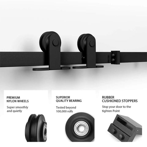 Rock Solid Six Foot Top Mount Sliding Barn Door Hardware Kit Built Tough Glides Super Smooth And Quiet Super Easy Install