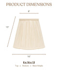 Bottom Scallop Gather Pleat Basic Lamp Shade 8 x 16 x 13 Eggshell Hand Tailored Silk Type Shantung with Softback Polycotton Lining