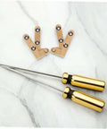 Heavy Duty Brass Invisible Door Pivot Hinges Set Two Pack With Concealed Self Closing Rotating Hardware For Secret Doors