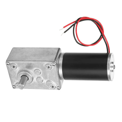 Beefy Torque Worm Gear Motor With Speed Reducer Reversible Electric Gearbox 8mm Shaft 12V DC 20RPM side view