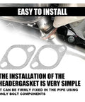 Two Pack 2.5 Inch Exhaust Flange Gasket With Two Bolts, High Temperature Reinforced Seal For Cars installation example