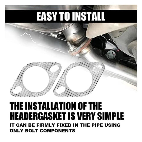 Two Pack 2.5 Inch Exhaust Flange Gasket With Two Bolts, High Temperature Reinforced Seal For Cars installation example