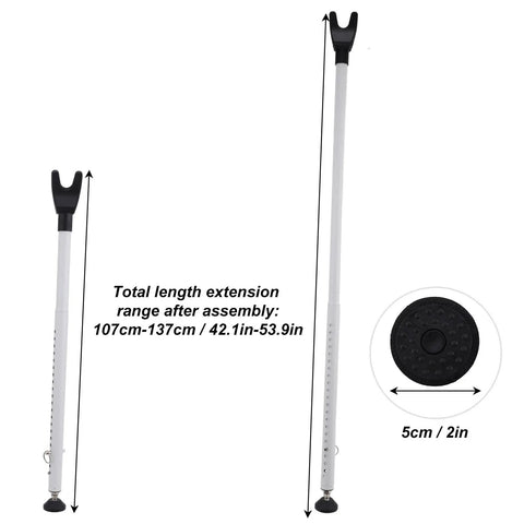 Two Pack Adjustable Heavy Duty Door Security Bars Rock Solid Sliding Glass Door Barricade Jammer with anti-slip base.