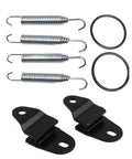 Heavy Duty Automotive Exhaust Muffler Mount Kit With Hangers O Rings And Springs For Yamaha Banshee YFZ350 1987 To 2006 Super Durable OE Replacement Parts, springs and black mounts