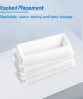 White PS 55ml single-channel reagent reservoirs, RNase/DNase-free and pyrogen-safe, stacked.
