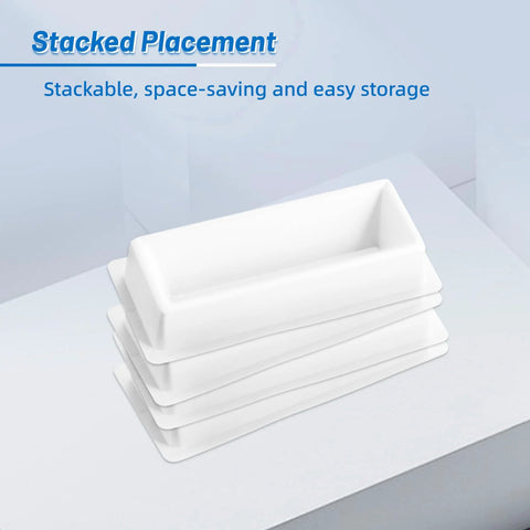 White PS 55ml single-channel reagent reservoirs, RNase/DNase-free and pyrogen-safe, stacked.
