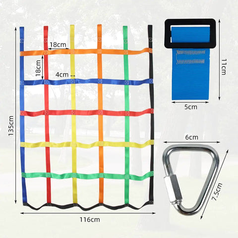 Durable Outdoor Climbing Net For Kids With Rope Ladder Add On Perfect For Ninja Warrior Obstacle Courses Backyard Jungle Gyms