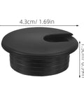 Rock This Black 60 Piece Cable Management Kit With Square Hole Covers To Keep Your Desk Wire Organized And Tangle Free For A Squeaky Clean Home Office Setup black plastic cable grommet, 4.3cm wide, 1.5cm high