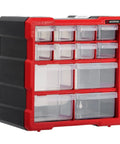 Removable Bin Drawer Small Parts Organizer With 12 Compartments A Handy Storage Box For Screws Bolts Legos Beads Craft Supplies Jewelry And More Great For Garage Workshop Home 10 By 10 By 6 Inches, front view