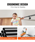 Child using Beefy 8 Foot Pipe Stair Handrail Set With Wall Mounts Three 31.5 Inch Sections Carbon Steel Industrial Railing designed for stability.